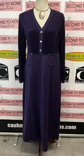 Load image into Gallery viewer, Vintage Deep-Purple Velour/Cotton Maxi Dress (Size S)
