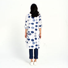 Load image into Gallery viewer, Red Coral Long 100% Cotton Polka Dot Tunic
