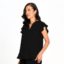 Load image into Gallery viewer, Red Coral Flutter-Sleeve Top (2 Colors)
