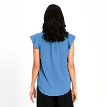 Load image into Gallery viewer, Red Coral Flutter-Sleeve Top (2 Colors)
