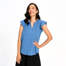 Load image into Gallery viewer, Red Coral Flutter-Sleeve Top (2 Colors)
