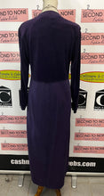 Load image into Gallery viewer, Vintage Deep-Purple Velour/Cotton Maxi Dress (Size S)
