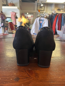 Codia Black Suede Pumps (Size 39=8)