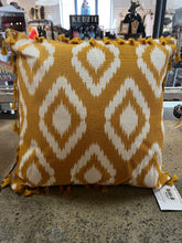 Load image into Gallery viewer, Square Yellow Fringe Pillow
