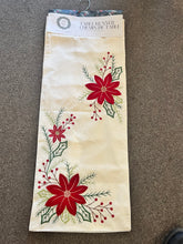 Load image into Gallery viewer, Poinsettia Christmas Table Runner
