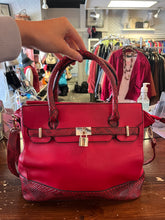 Load image into Gallery viewer, Karla Hanson Red Snakeskin Print Purse
