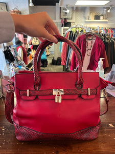 Karla Hanson Red Snakeskin Print Purse