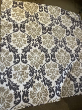 Load image into Gallery viewer, Navy, Taupe &amp; White Quilt (80&quot; x 78&quot;)
