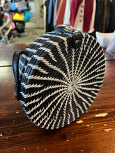 Load image into Gallery viewer, Black &amp; White Round Rattan Purse
