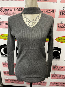 Ribbed Choker Neck Top