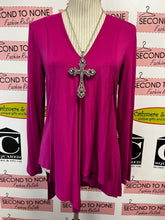 Charger l'image dans la galerie, Fuchsia V-Neck Hi-Low Tunic (Size XS)
