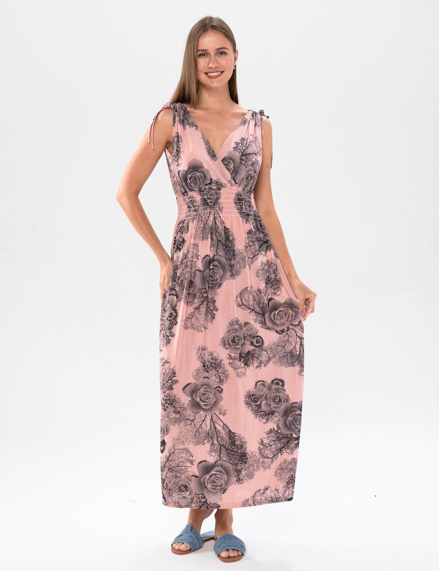 Rose Print Maxi Dress (One Size)