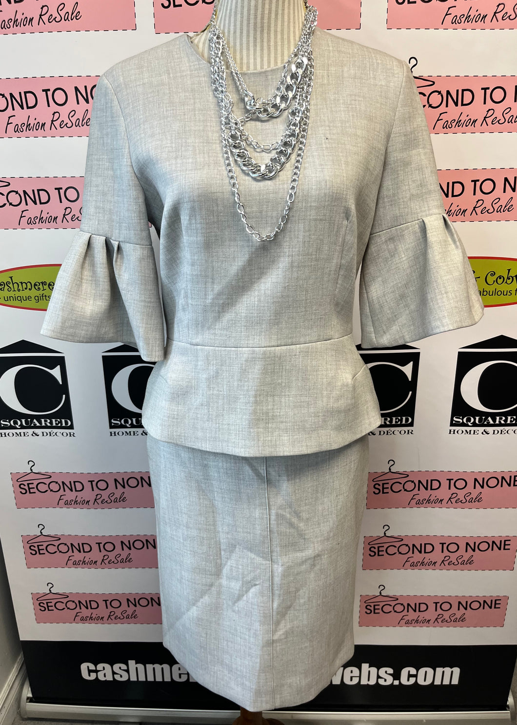 Sandra Angelozzi Peplum Top & Skirt Set (Size 36 = S)