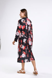 Satin Belted Kimono (One Size)