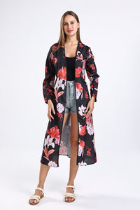 Satin Belted Kimono (One Size)