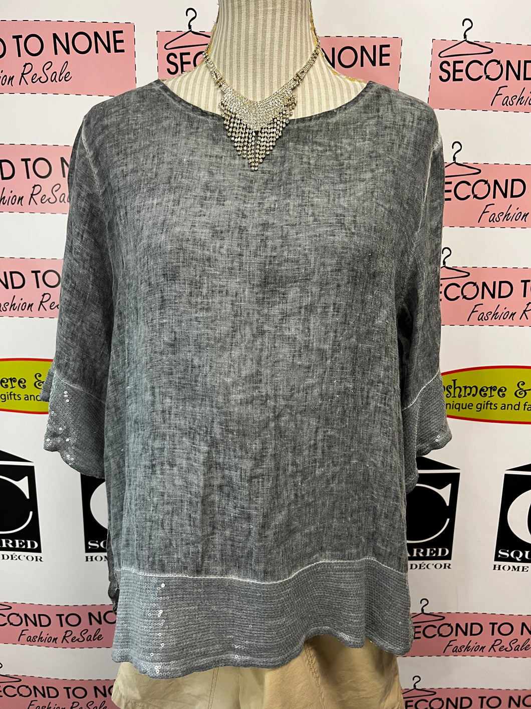 Made in Italy 100% Linen Top (Size L)