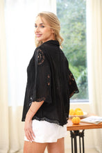 Load image into Gallery viewer, Black Cotton Embroidery Top (One Size) (Only 1 Left!)
