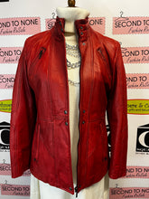 Load image into Gallery viewer, Danier Red Leather Jacket (Size S)
