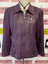 Cargar imagen en el visor de la galería, Conrad C Purple Faux Suede Jacket (Size 12)

