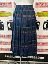 Load image into Gallery viewer, Vintage Purple, Navy &amp; Green Dark Plaid Pleated Kilt (Size 10)
