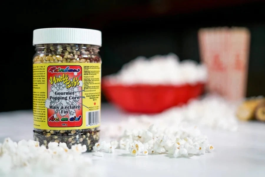 Locally-Grown Uncle Bob's Rainbow Popping Corn (690g jar)