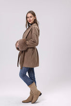 Load image into Gallery viewer, Belted Coat with Faux Fur Cuff (2 Colors)
