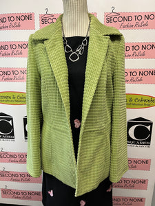 Lime Green Textured Blazer (Size 8)