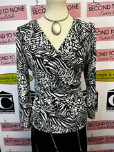 Load image into Gallery viewer, Jones New York Wrap Ruffle Top (Size L)
