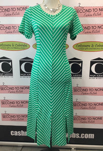 Vibrant Green Striped T-Shirt Dress