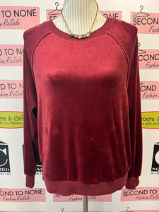 Burgundy Velour Top (Size L)