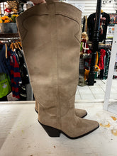 Load image into Gallery viewer, Faux Suede Knee High Cowboy Boots (Size 10)
