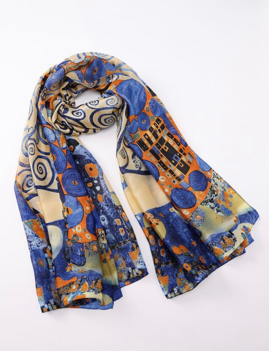 Abstract Tree of Life Silk-Like Scarf