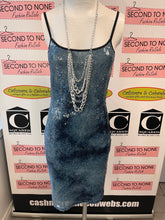 Cargar imagen en el visor de la galería, Blue Sequin Spaghetti-Strap Dress (Size Small)
