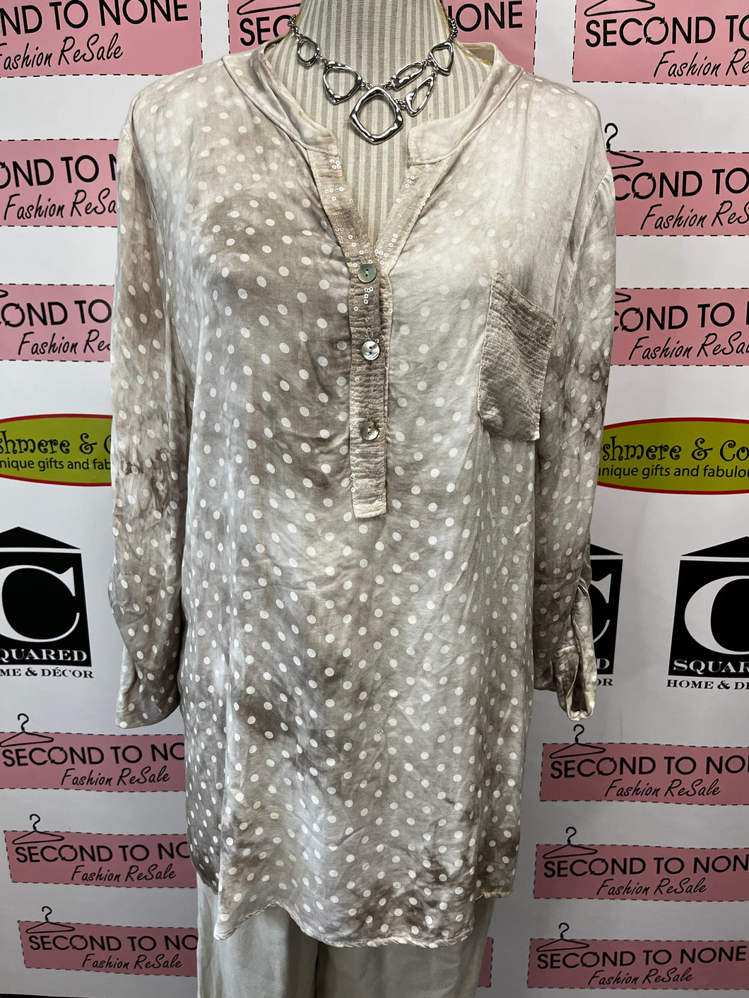 Made in Italy Polka Dot Tunic (Size M)