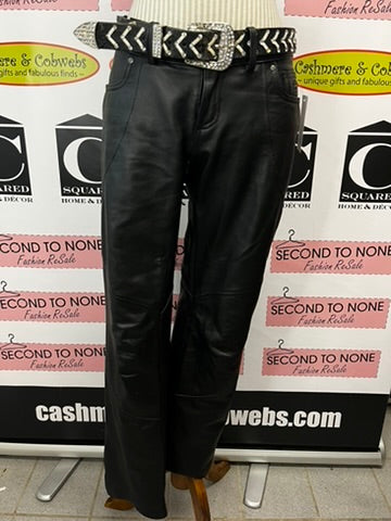 Harley Davidson Leather Pants & Bling Belt (Size 2)