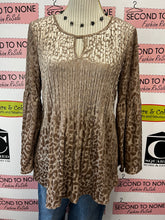 Load image into Gallery viewer, Investments Animal Print Velvet Blouse (Size M)
