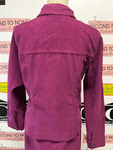 Cargar imagen en el visor de la galería, Deep Purple Corduroy Jacket &amp; Skirt Set (Size M)
