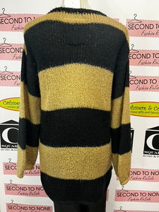 Brown & Black Stripe Sweater (Size M)