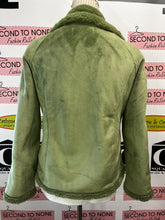 Load image into Gallery viewer, Green Tea Fuzzy Zip Up Sweater (Size S)
