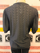 Load image into Gallery viewer, Black Eyelet Accent Blouse (Size M)
