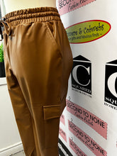 Load image into Gallery viewer, Cleo Brown Faux Leather Joggers (Size 10)
