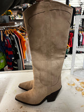 Load image into Gallery viewer, Faux Suede Knee High Cowboy Boots (Size 10)
