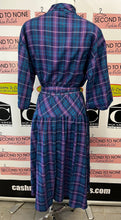 Load image into Gallery viewer, Vintage Gailliano Purple &amp; Blue Plaid Dress (Size 16)
