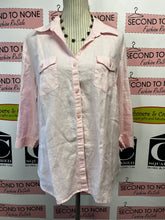Load image into Gallery viewer, Kim Rogers Pink 100% Linen Blouse (Size L)

