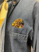 Load image into Gallery viewer, Dog Embroidered Denim Shirt (Size L)
