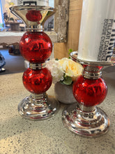 Load image into Gallery viewer, Red &amp; Silver Candelabra (Two Sizes)
