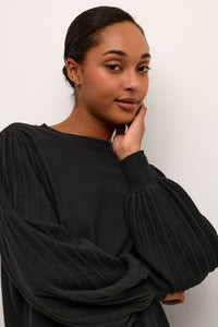 Pleated Sleeve Knit Top (2 Colours)