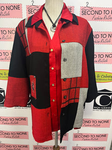 Michael Kors Red Collared Blouse (Size XL)