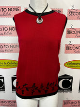 Load image into Gallery viewer, Vintage Dress Barn Red &amp; Black Sleeveless Sweater (Size M)
