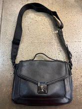 Charger l'image dans la galerie, Unisex Black Faux Leather Satchel Crossbody Bag

